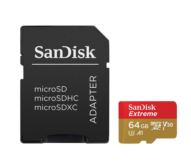 Sandisk 64GB microSDXC Extreme 100MB/s A1 C10 V30 UHS-I U3 - 367633 - zdjęcie 2